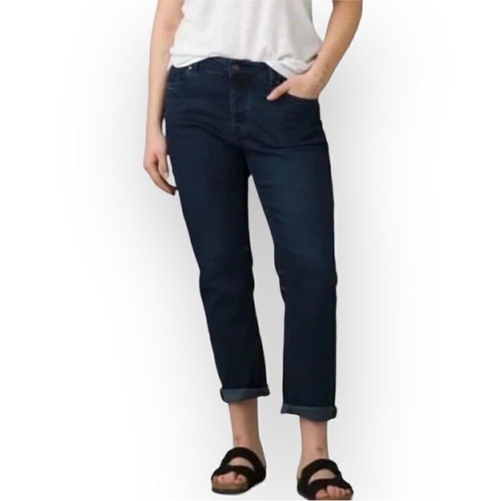 Prana Buxton Jeans In‎ Blue Stretch Boyfriend Fit Button Fly Women’s Size 6/28